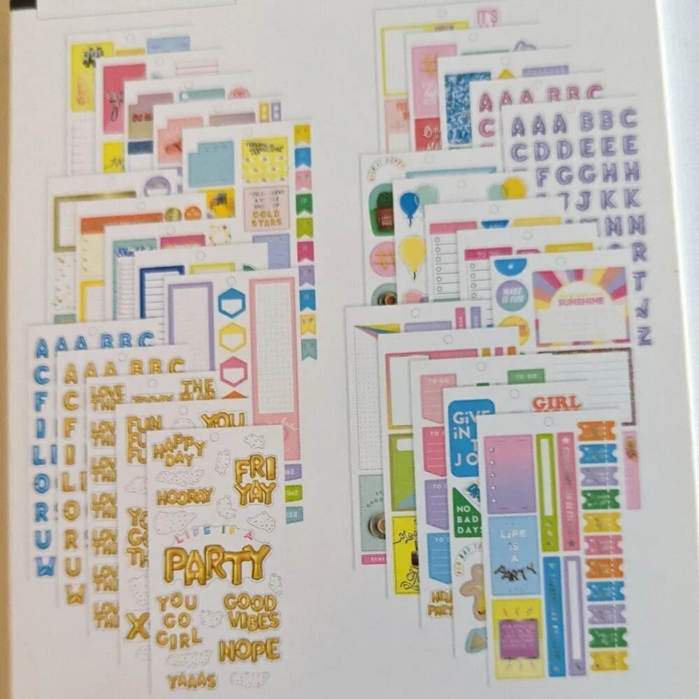 NWT 'Life Is A Party' 624 pcs Happy Planner Classic Sticker Book Gold Balloons